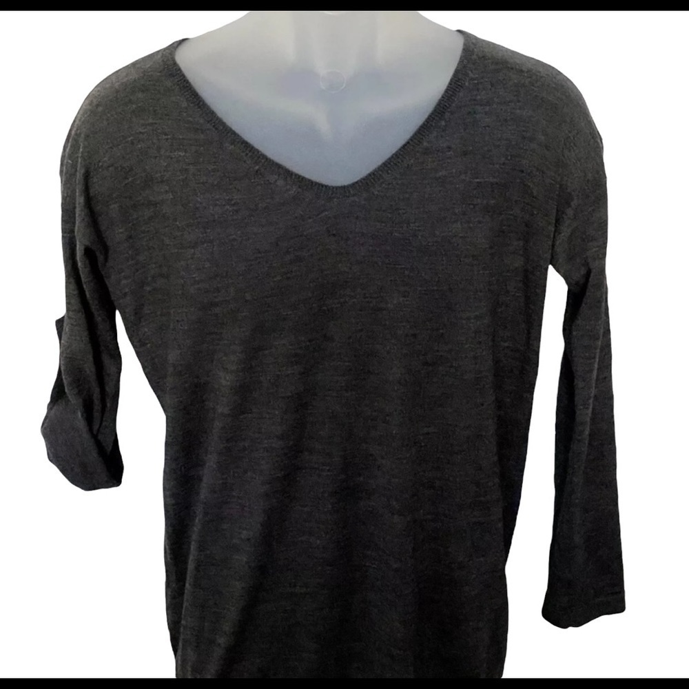 ANN TAYLOR Gray Light Sweater Rolled Sleeves SP